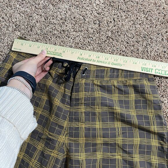 Mens Patagonia Board Swim Nylon Shorts Wavefarer Surf Beach Size 32 Plaid - Picture 5 of 7